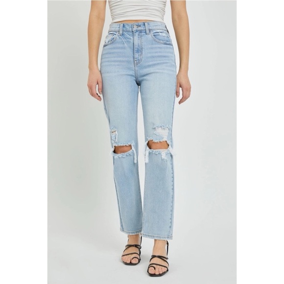 Cello High Rise Straight Denim - Picture 1 of 3